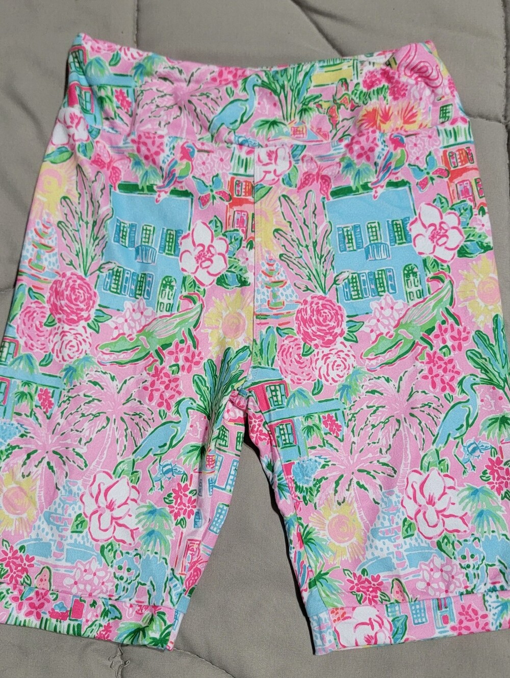 Charlie's Project "Lily-like" Tropical Tides Pattern Capri Pants - Size 10 Short